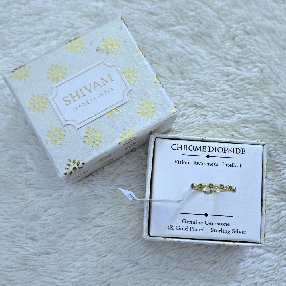 Shivam Chrome Diopside💚 Half Eternity♾️ Ring - NIB - Picture 4 of 15
